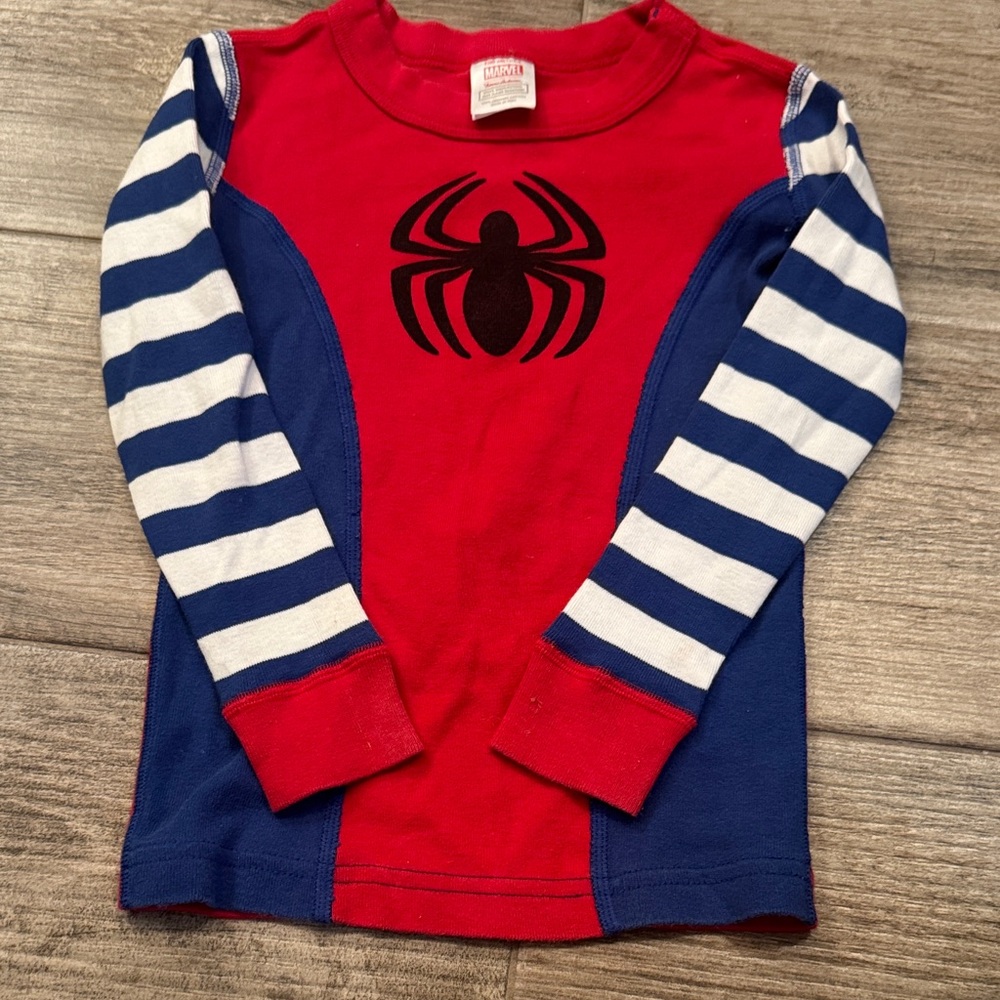 Hanna Andersson Red and Blue Striped Spider Pajama Top